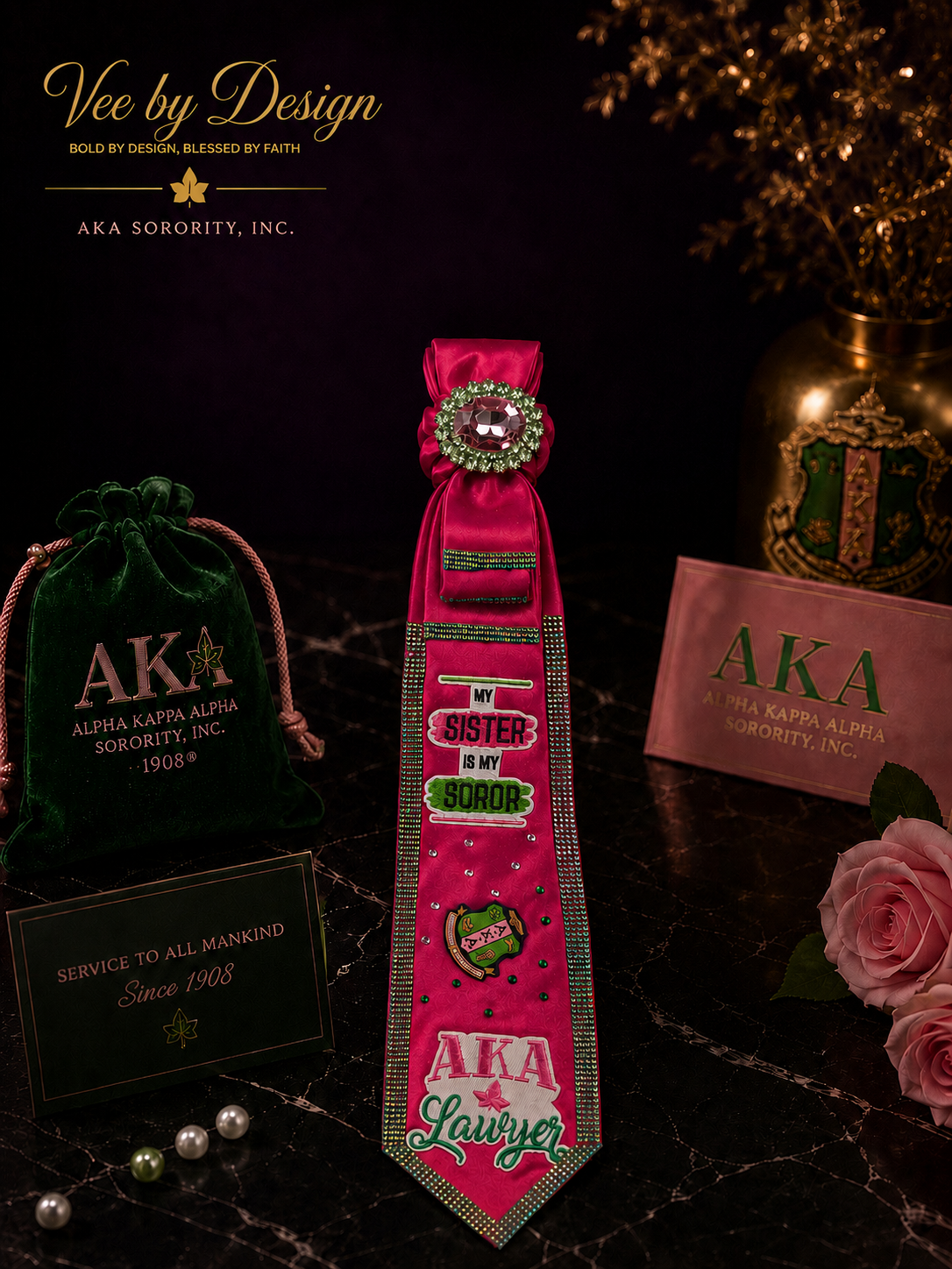 Legacy of Sisterhood: AKA Lawyer Sorority Tie — view 2