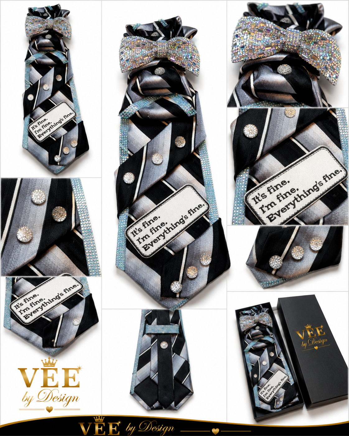 Everything's Fine Statement Tie Necklace — view 2